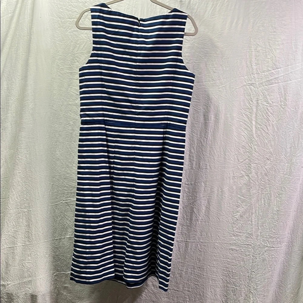 Talbots Navy and White Striped Midi Dress - Picture 3 of 3